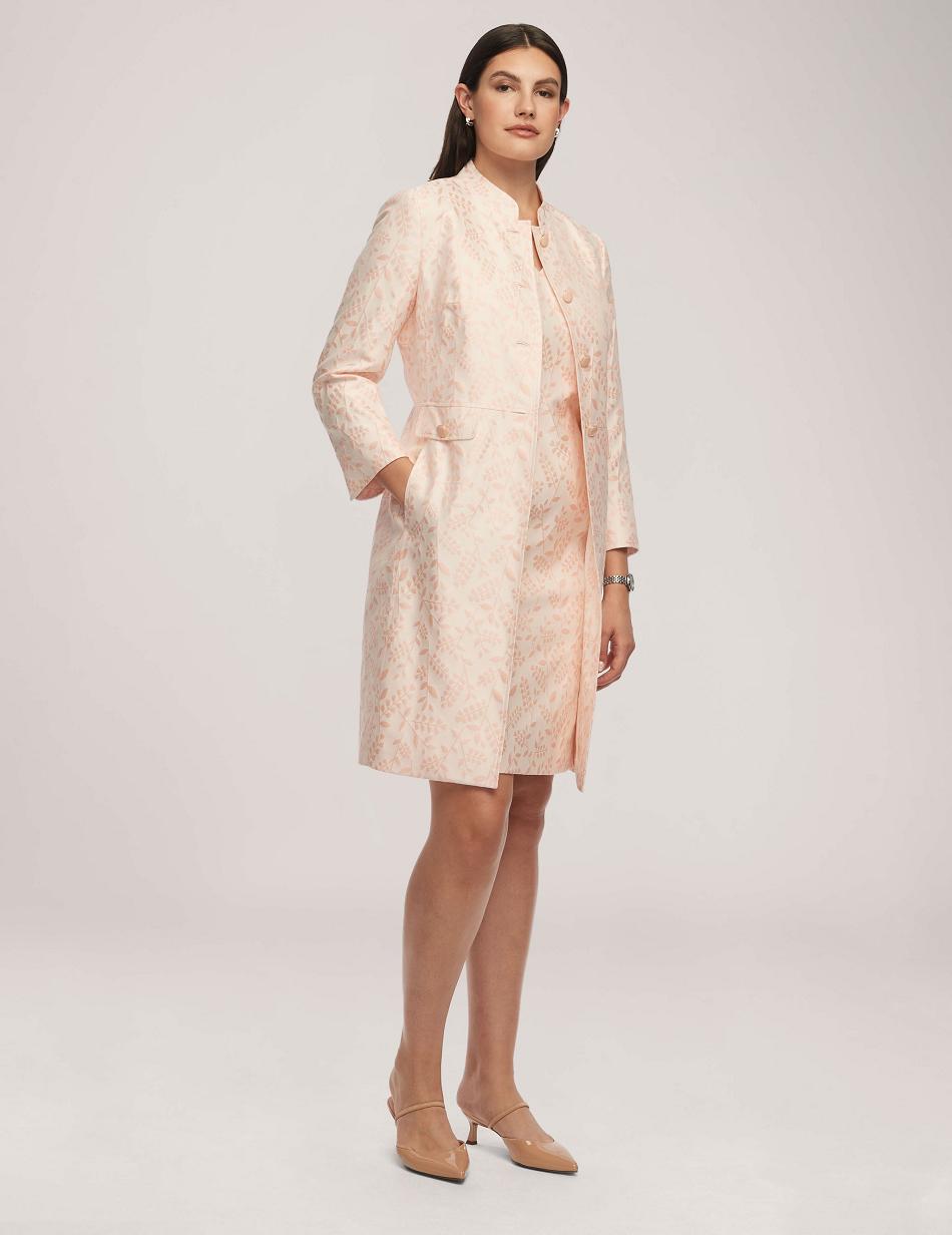 Blazer Anne Klein Jacquard Topper With Stand Collar   | BTF-0888571